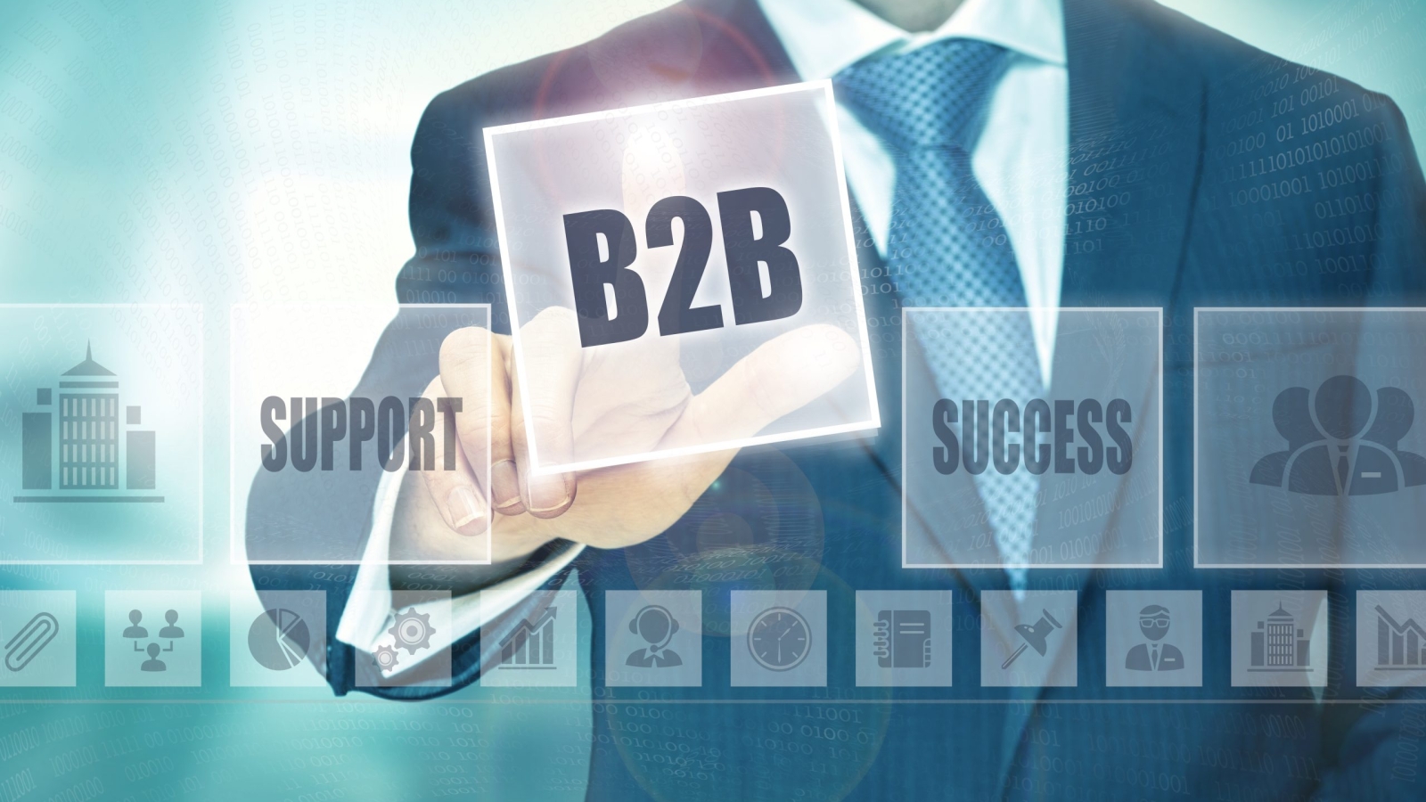 Businessman,Pressing,A,B2b,Concept,Button.