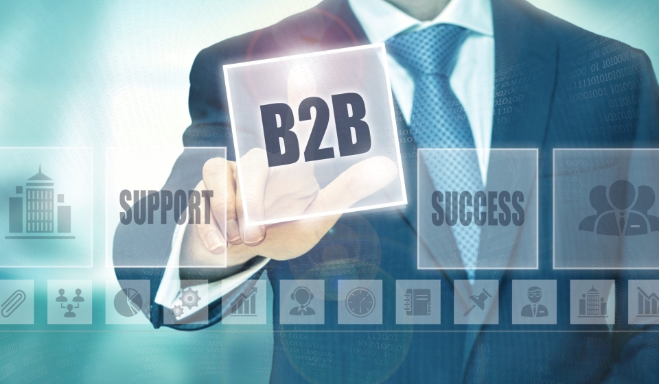 Businessman,Pressing,A,B2b,Concept,Button.