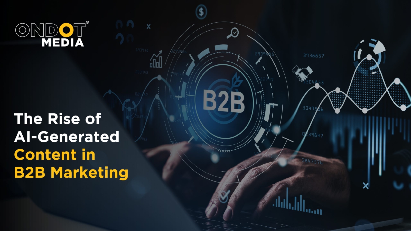 AI-generated content in B2B marketing showcasing digital technology, analytics, and content strategy for modern businesses.