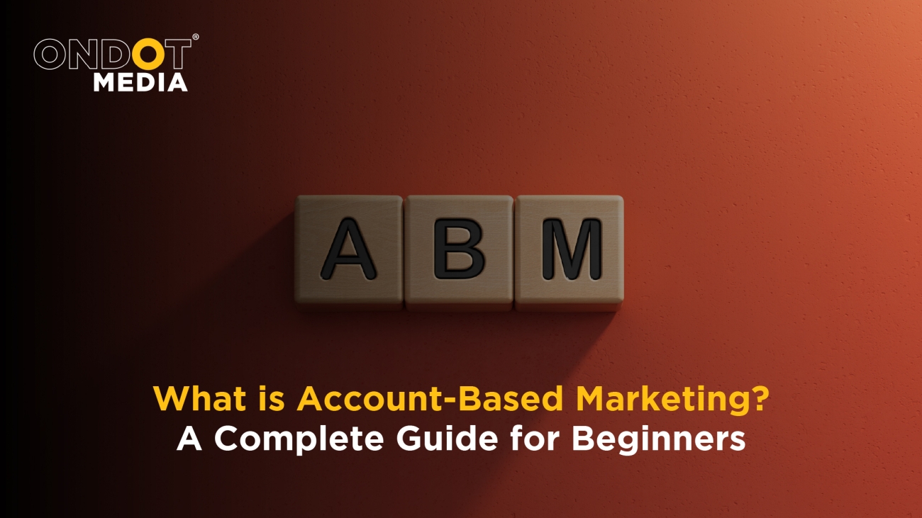 Account-Based Marketing (ABM) concept illustrating a beginner's guide to targeting high-value B2B accounts with personalised marketing strategies.
